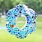 Glitzhome® 8.5" Glass Flower Shaped Hanging Multi-Color Mosaic Birdfeeder